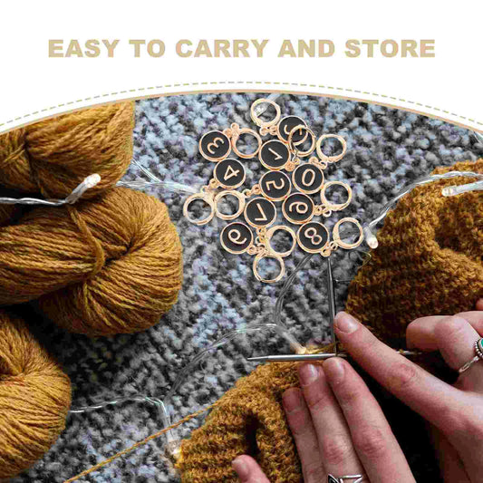 “Count Me In” Numbered Stitch Marker Set – Black (10 pcs)