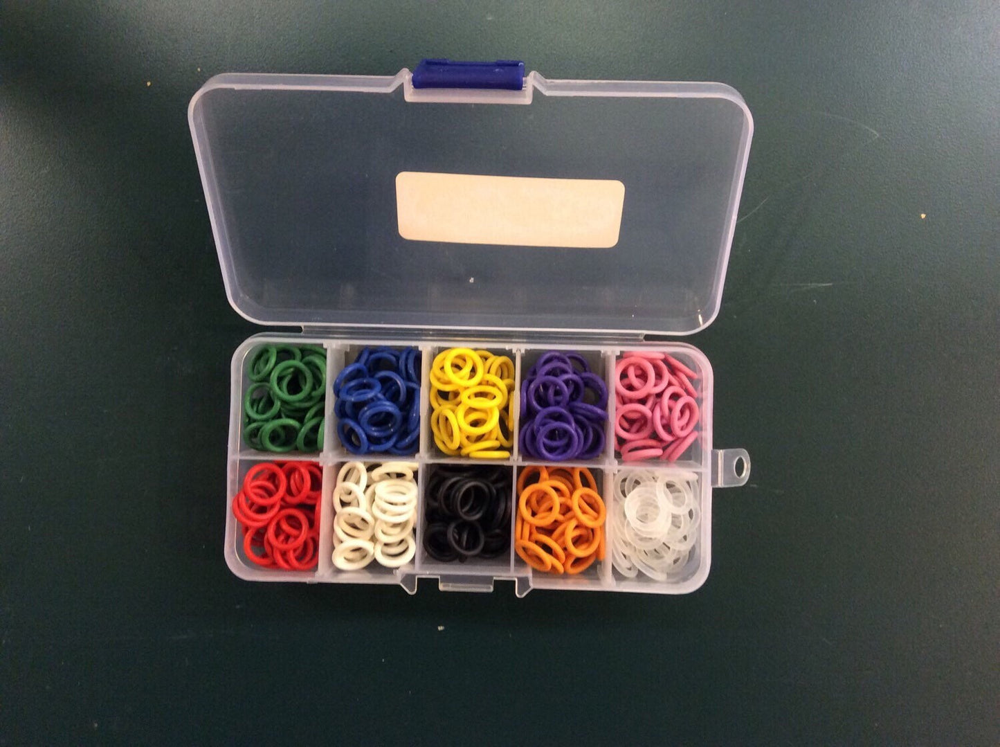 Complete set of Large Stitch Markers! 10 different colors! 300 Stitch Markers!! Comes in plastic storage box!  13mm OD