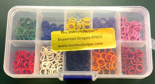 Complete set of Small Stitch Markers! 10 different colors! 300 Stitch Markers!! Comes in plastic storage box! 5mm OD