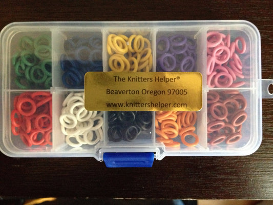 Complete set of Medium Stitch Markers! 10 different colors! 300 Stitch Markers!! Comes in plastic storage box!  10mm OD