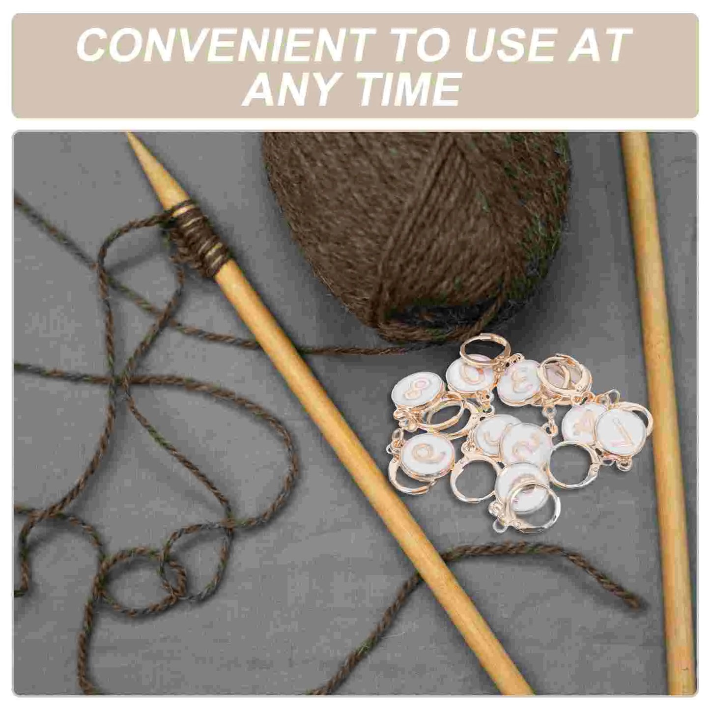 “Count Me In” Numbered Stitch Marker Set – Black (10 pcs)