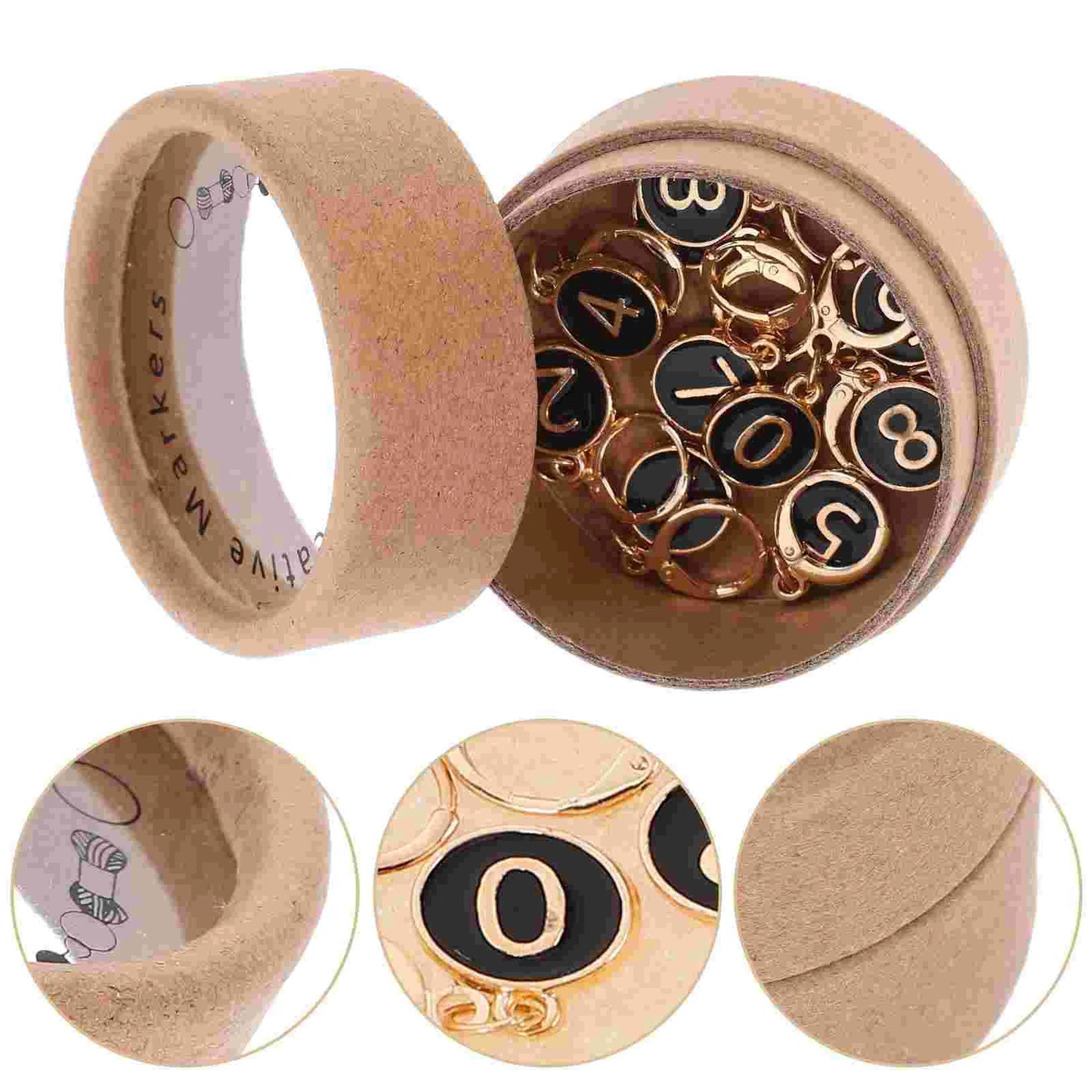 “Count Me In” Numbered Stitch Marker Set – Black (10 pcs)