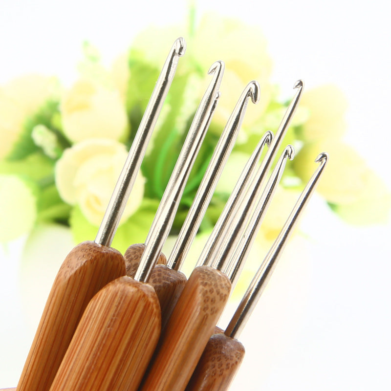 8-Piece Bamboo Crochet Hook Set – 1.0mm to 2.75mm